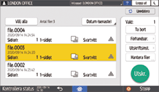Bild på användarpanelens skärm