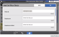 İşletim paneli ekran görseli