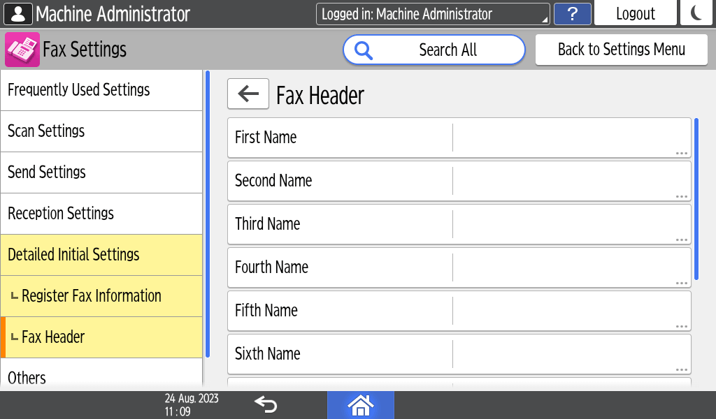 Operation panel screen illustration