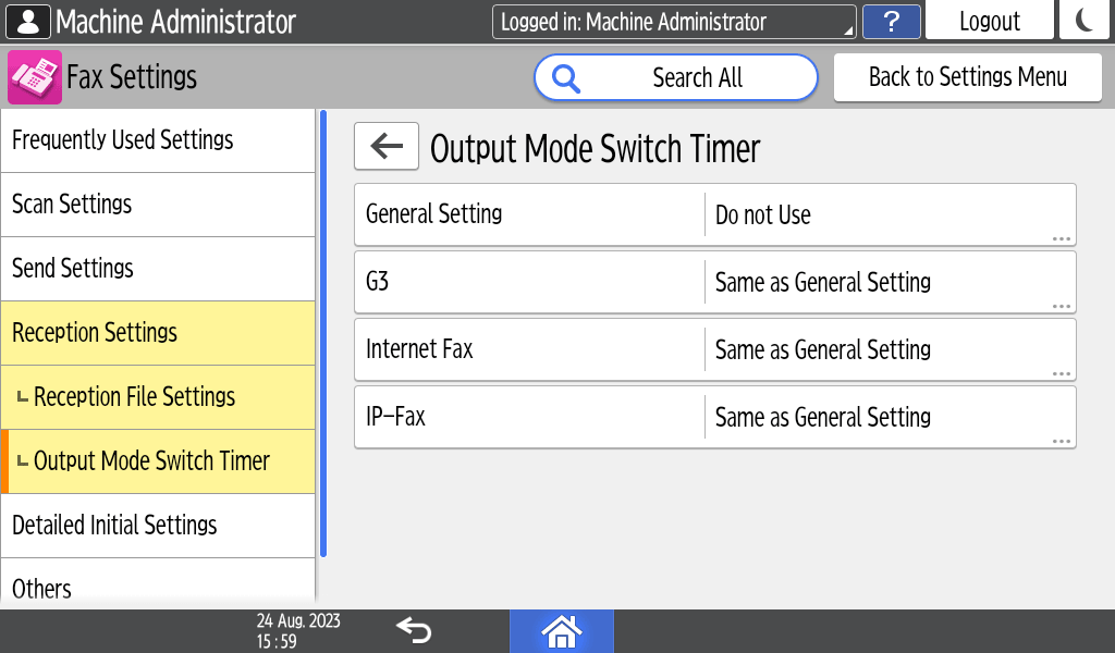 Operation panel screen illustration