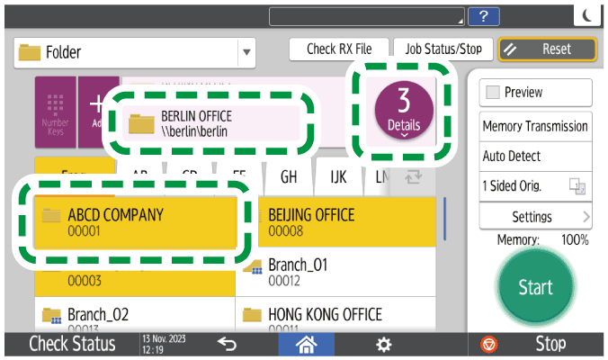Operation panel screen illustration