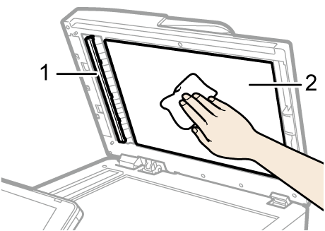One-pass duplex scanning ADF illustration numbered callout illustration