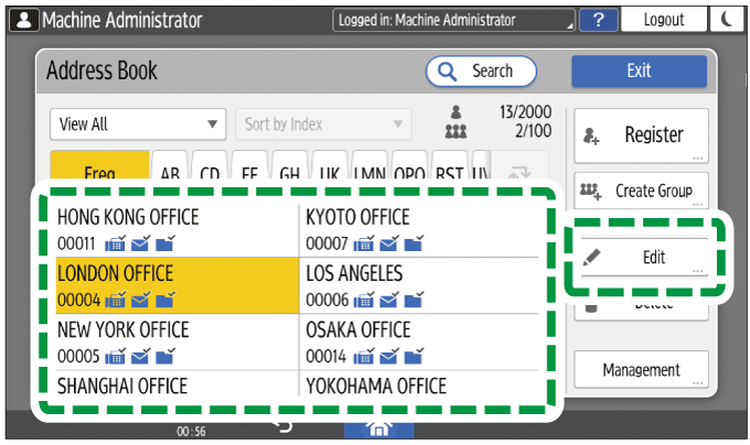 Operation panel screen illustration