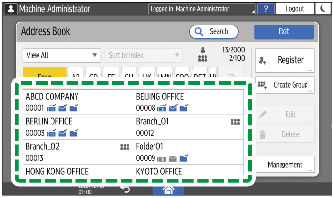 Operation panel screen illustration