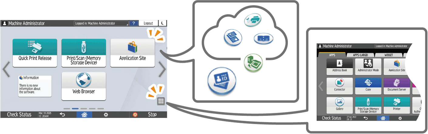 Operation panel screen illustration