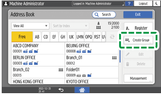 Operation panel screen illustration