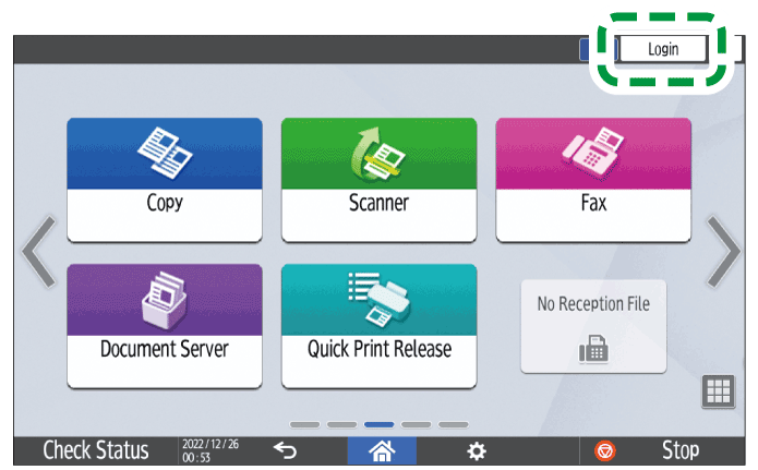 Operation panel screen illustration