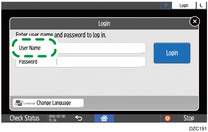 Operation panel screen illustration