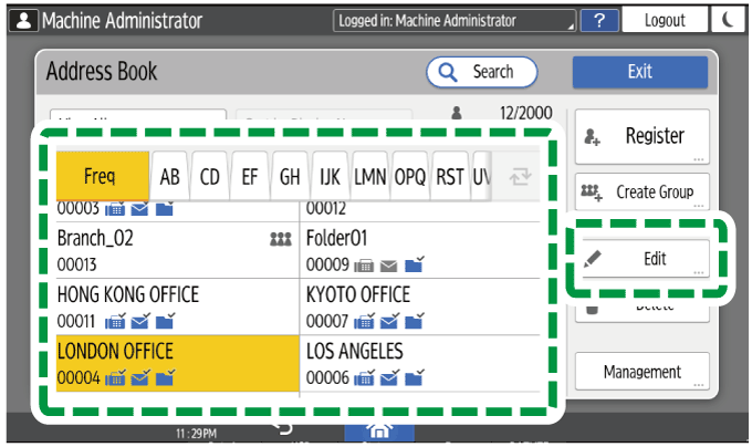 Operation panel screen illustration
