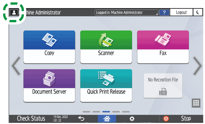 Operation panel screen illustration