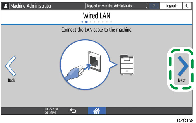 Operation panel screen illustration