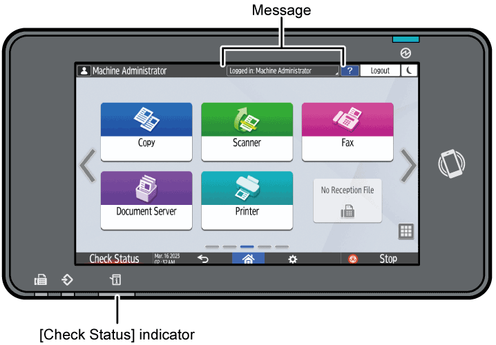 Operation panel screen illustration