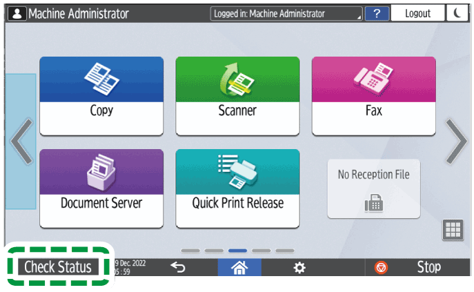 Operation panel screen illustration