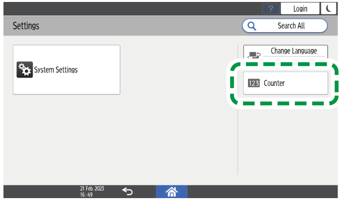 Operation panel screen illustration