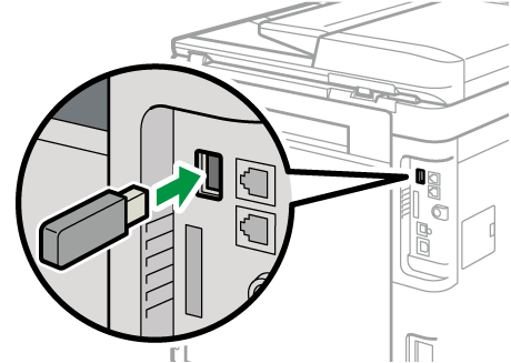 Illustration of the rear side of the machine