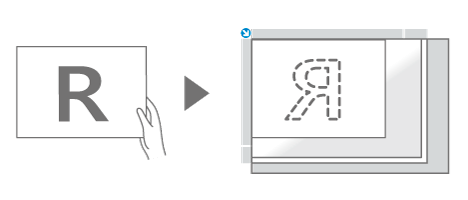 Illustrazione del posizionamento con un orientamento leggibile
