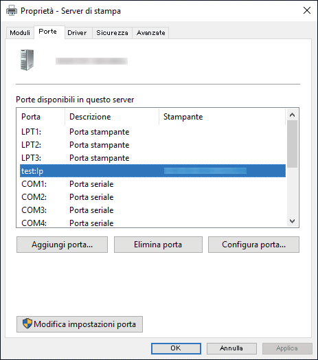Illustrazione della schermata del driver