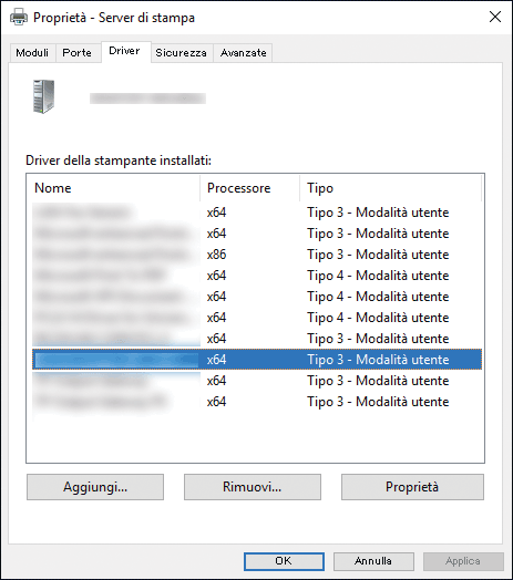 Illustrazione della schermata del driver