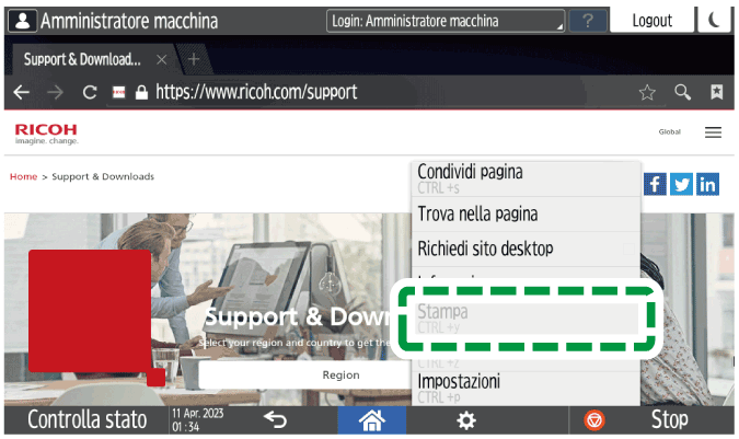 Documento acquisito specificando il modo colore su