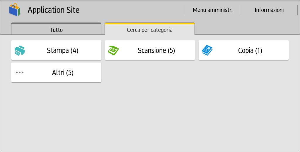 Illustrazione della schermata sul pannello di controllo