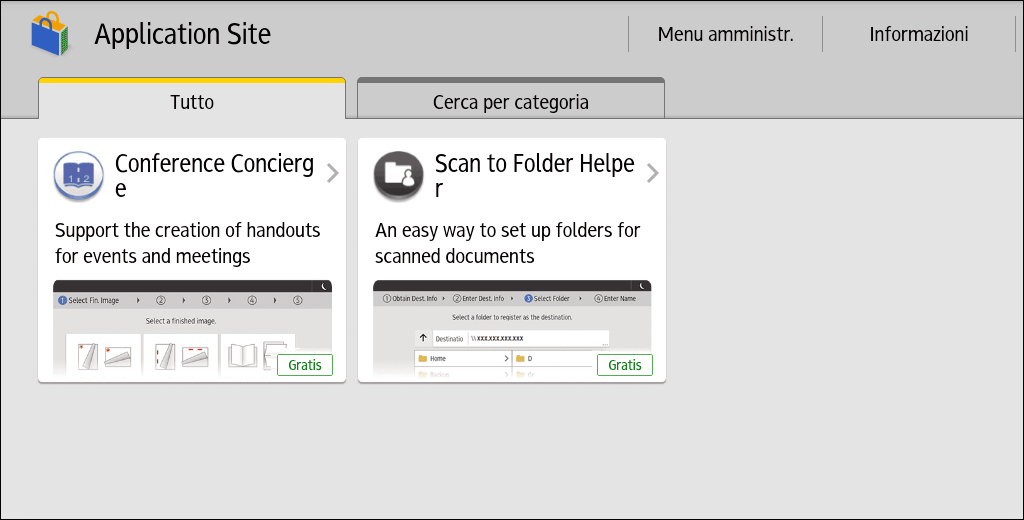 Illustrazione della schermata sul pannello di controllo