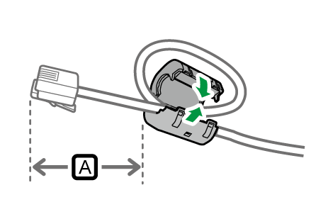 Illustrazione di un cavo modulare con nucleo in ferrite