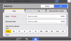 Ilustrace ovládacího panelu