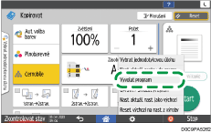 Ilustrace ovládacího panelu