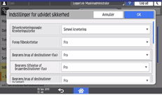 Operation panel screen illustration