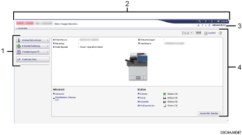 Nummereret illustration af webbrowser-skærm