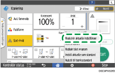 Operation panel screen illustration