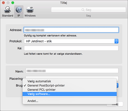 Illustration af driverskærmbillede