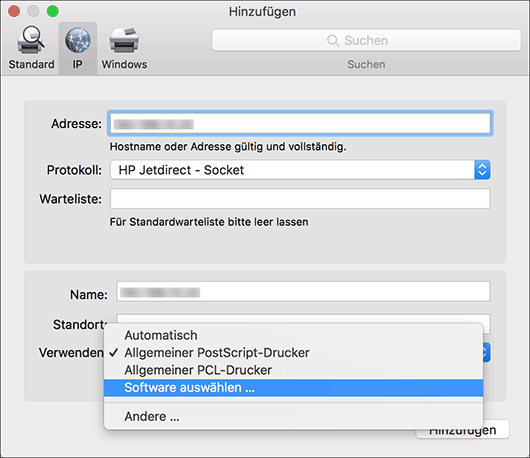Abbildung Treiberbildschirm