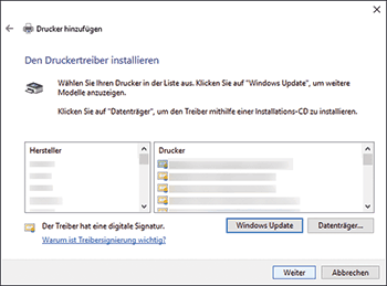Abbildung Treiberbildschirm