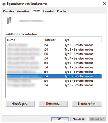 Abbildung Treiberbildschirm
