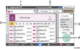 Nummerierte Abbildung Bedienfeld-Bildschirm