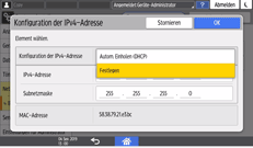 Abbildung Bedienfeld-Display