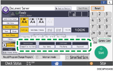 Operation panel screen illustration