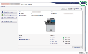 Operation panel screen illustration