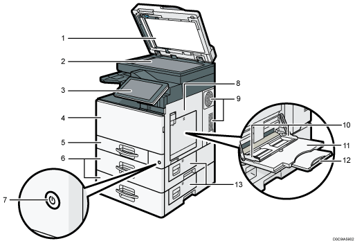 Main unit illustration numbered callout illustration