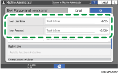 Operation panel screen illustration