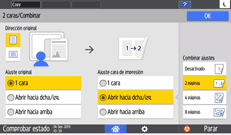 Ilustración de la pantalla del panel de mandos