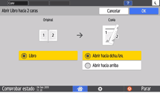 Ilustración de la pantalla del panel de mandos