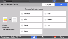 Ilustración de la pantalla del panel de mandos