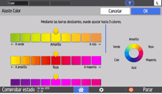 Ilustración de la pantalla del panel de mandos