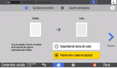Ilustración de la pantalla del panel de mandos