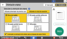 Ilustración de la pantalla del panel de mandos
