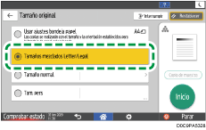 Ilustración de la pantalla del panel de mandos