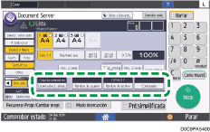 Ilustración de la pantalla del panel de mandos