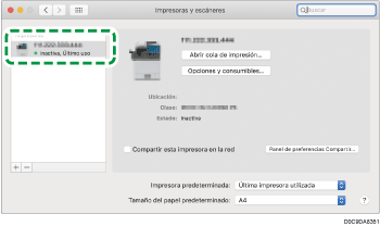 Ilustración de la pantalla del driver